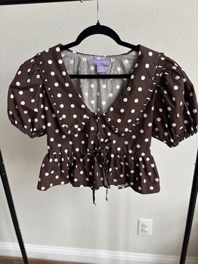 Lotus & Lavender Polka Dot Top